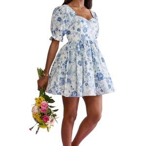 Audrey Parks + Francesca’s Stacia Floral Babydoll Mini Dress - Large